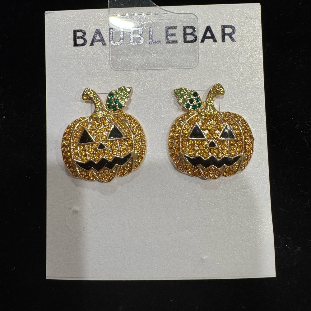 NWT Baublebar Jack-o-Lantern earrings